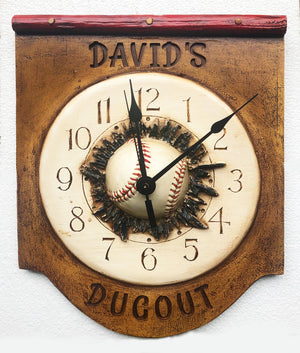 Baseball Wall Clock personalized with a name