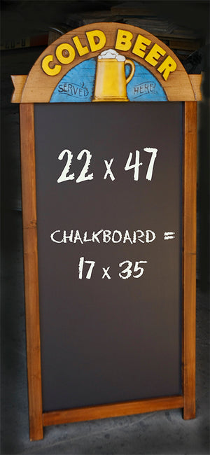 A-Frame Sidewalk Chalkboard with Cold Beer sign item 1602 A Frame