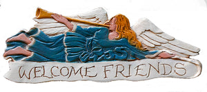 Angel Decor Welcome Friends Sign