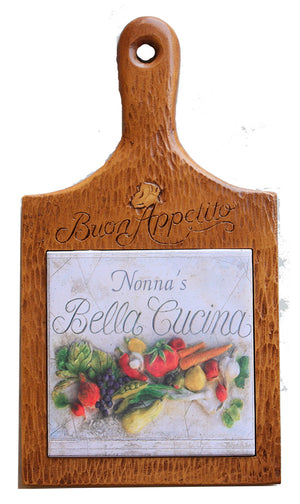 Buon Appetito Personalized trivet or cheeseboard with ceramic tile  item TR101
