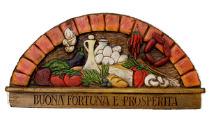 Italian Wall Plaque Buona Fortuna e Prosperita   item 754B