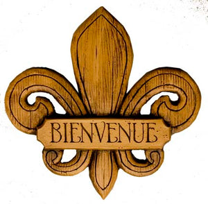 Fleur de Lis Wall Decor French Welcome Sign  item 580A