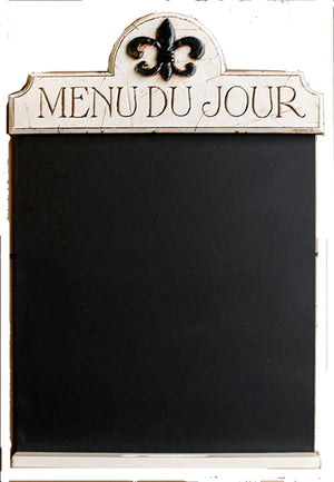 French Kitchen Chalkboard with Fleur De Lis and Menu Du Jour