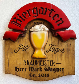 German Biergarten Personalized Beer Sign