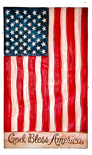 God Bless America Flag Decor Sign #127