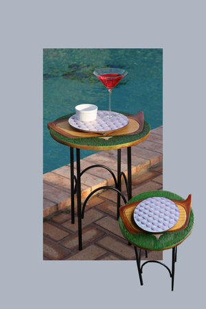 Golf Decor Accent Table with Lazy Susan  # 1110A