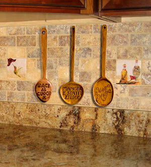 Italian Kitchen Decor Spoon Wall Decor - Set of 3 Italian spoons