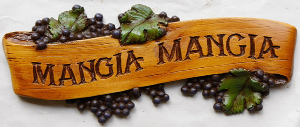 Mangia Sign for Kitchen, Mangia E Statti Zitto, Mangia Kitchen Sign, Italian wall art, Cut shops of 1/2 in thick, Wood Signs for Kitchen