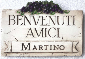 Italian Welcome Sign Personalized with your name  item 543D