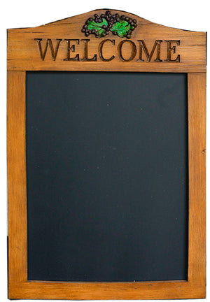 Large Welcome Chalkboard with Grape Accents