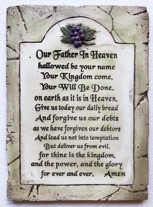 Lord's Prayer Carved Wall Plaque