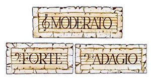 Music Wall Decor plaques Moderato Forte Adagio  set of 3   item 721