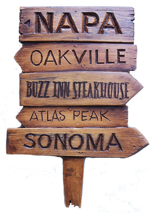Napa Valley Road Wine Sign personalized with your name