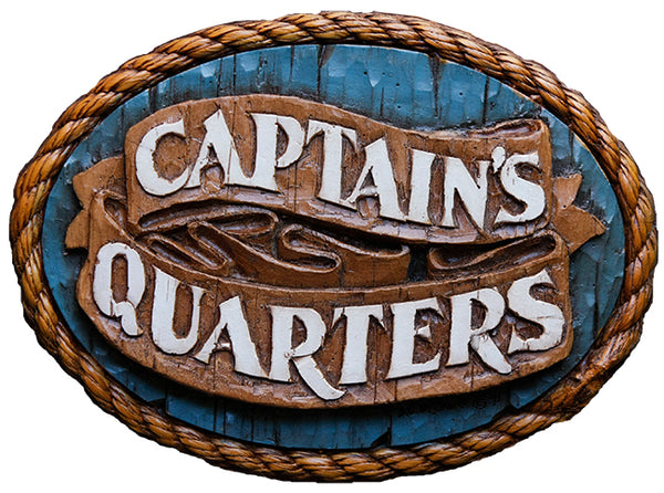 Nautical Door Signs Captains Quarters Solid Brass, Antique, or