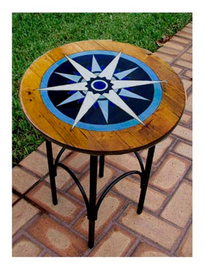 Nautical Decor Compass Rose Accent Table