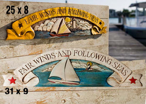 Nautical Decor Door Topper Fair Winds and Following Seas, item 367