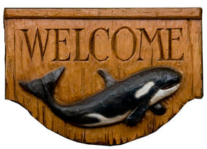 Nautical Decor Orca Whale Welcome sign