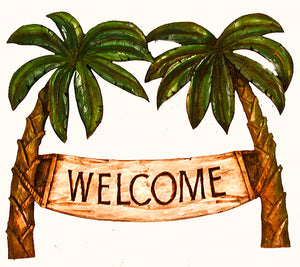 Palm Tree Decor Welcome Tropical Sign
