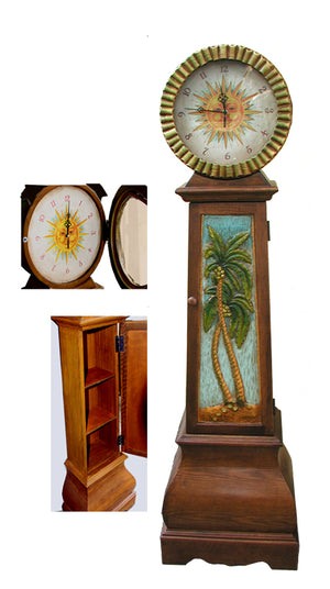 Palm Tree Tropical Floor Clock