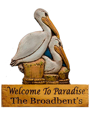 Pelicans Personalized Name or Address Sign