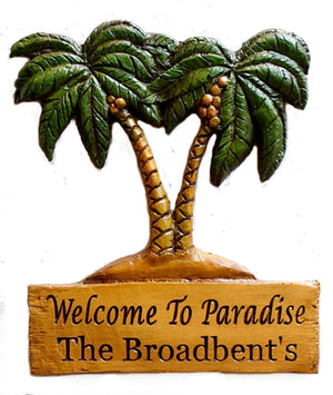 Personalized Palm Tree Tropical House Sign   item 500P