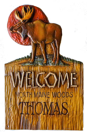 Personalized Rustic Moose Sign