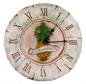 Pineapple decor wall clock