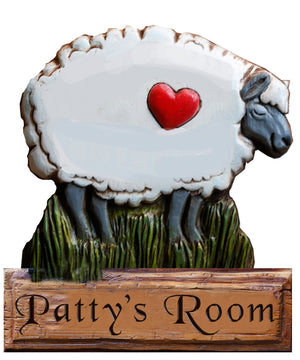 Sheep Heart Room Sign