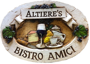 Tuscan Kitchen Sign Bistro Amici Personalized with your name