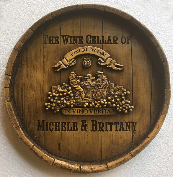 Wine Barrel Custom Name or outlet Address Sign