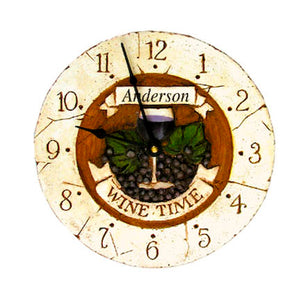 Wine Decor Personalized Clock