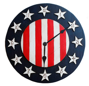 Americana Flag Decor Clock