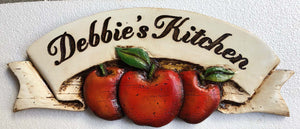 Apple Carved Wall Art personalized with your name or phrase