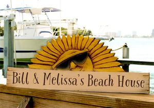 Beach House Sun Personalized Sign