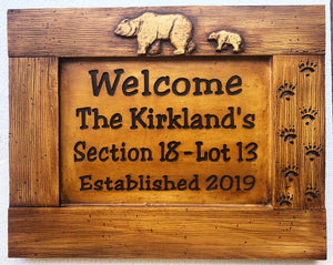 Rustic Bear Name or Address Sign