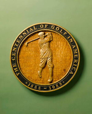 Custom Carving of the Bicentennial of Golf Wall Plaque