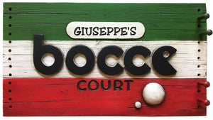 Bocce Italian Personalized Sign and Score Board  item 779