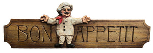Bon Appetit French Fat Chef Wall Plaque and Door topper