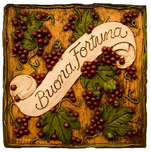 Buona Fortuna Italian and Tuscan wall decor plaque  item 181F