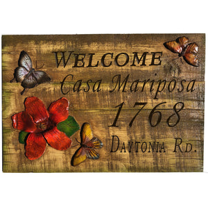 Butterfly Custom Name and Address Sign