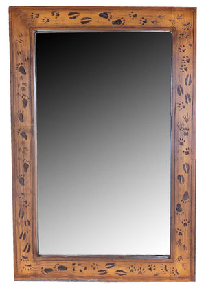Rustic Cabin Decor Carved Wall Mirror
