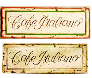 Cafe Italiano wall plaque for Italian kitchen decor