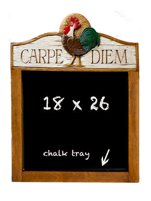 Carpe Diem Kitchen Decor Chalkboard with Country Rooster