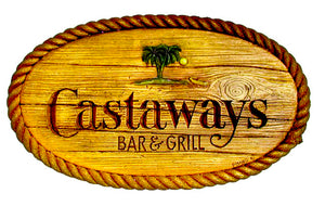 Castaways Bar and Grill wall sign for Nautical decor