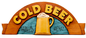 Cold Beer Pub carved sign