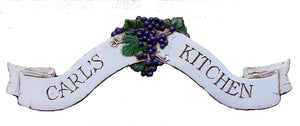Custom Kitchen Sign With Grape Accents