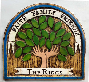 Faith Family Friends Family Tree Personalized Sign