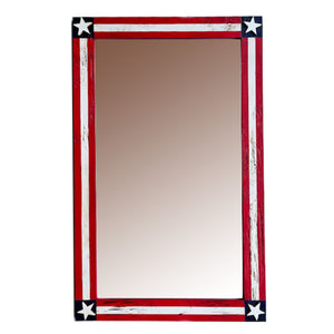Flag wood frame mirror