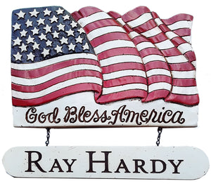 Patriotic Flag Welcome Personalized Sign Flag  made in USA