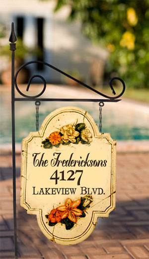 Flower Hanging Yard Sign and Stake
